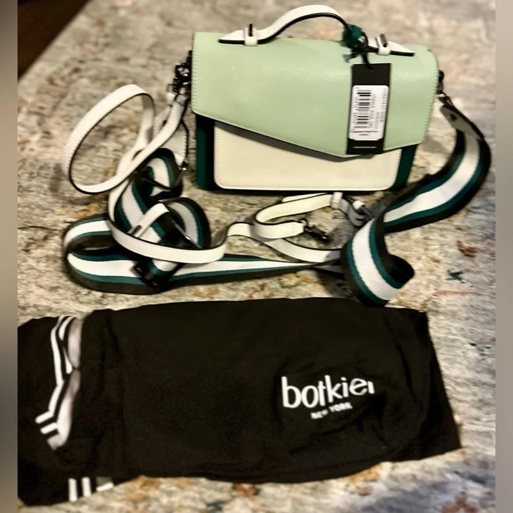 Botkier Cobble Hill Crossbody Bag Green Leather NWT